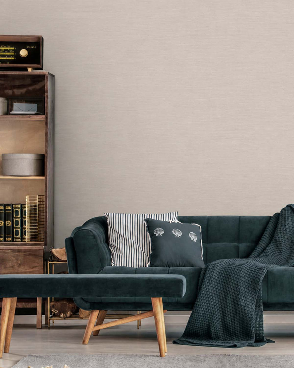 Intuitive Taupe Linen-Look Textured  Wallpaper R10753