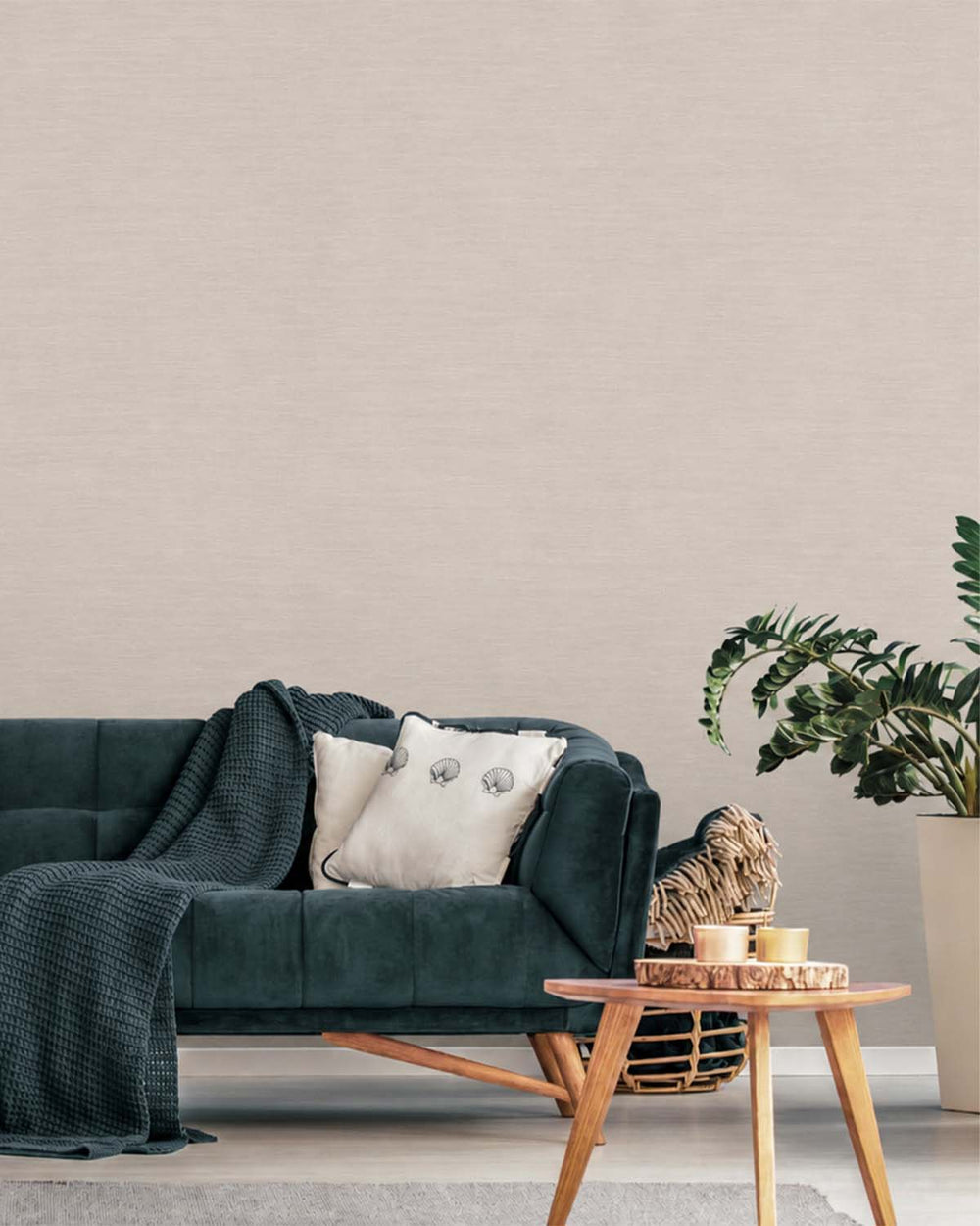 Intuitive Taupe Linen-Look Textured  Wallpaper R10753