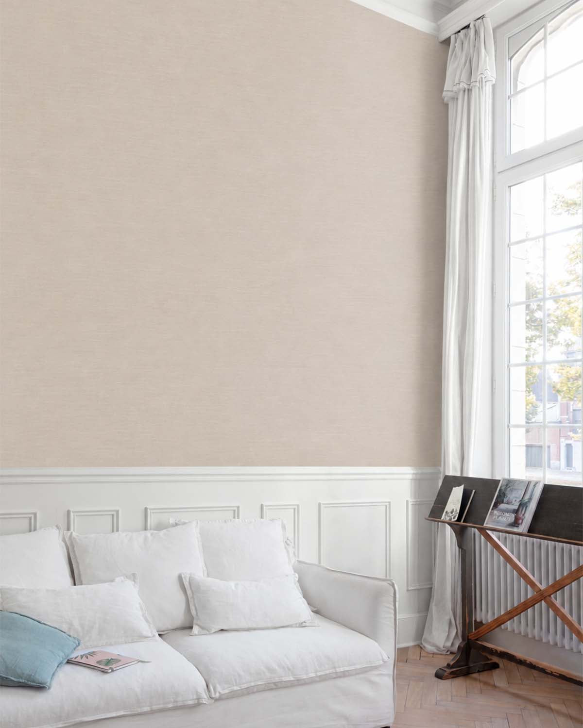 Raw Cashew Nut Linen-Look Textured  Wallpaper R10754