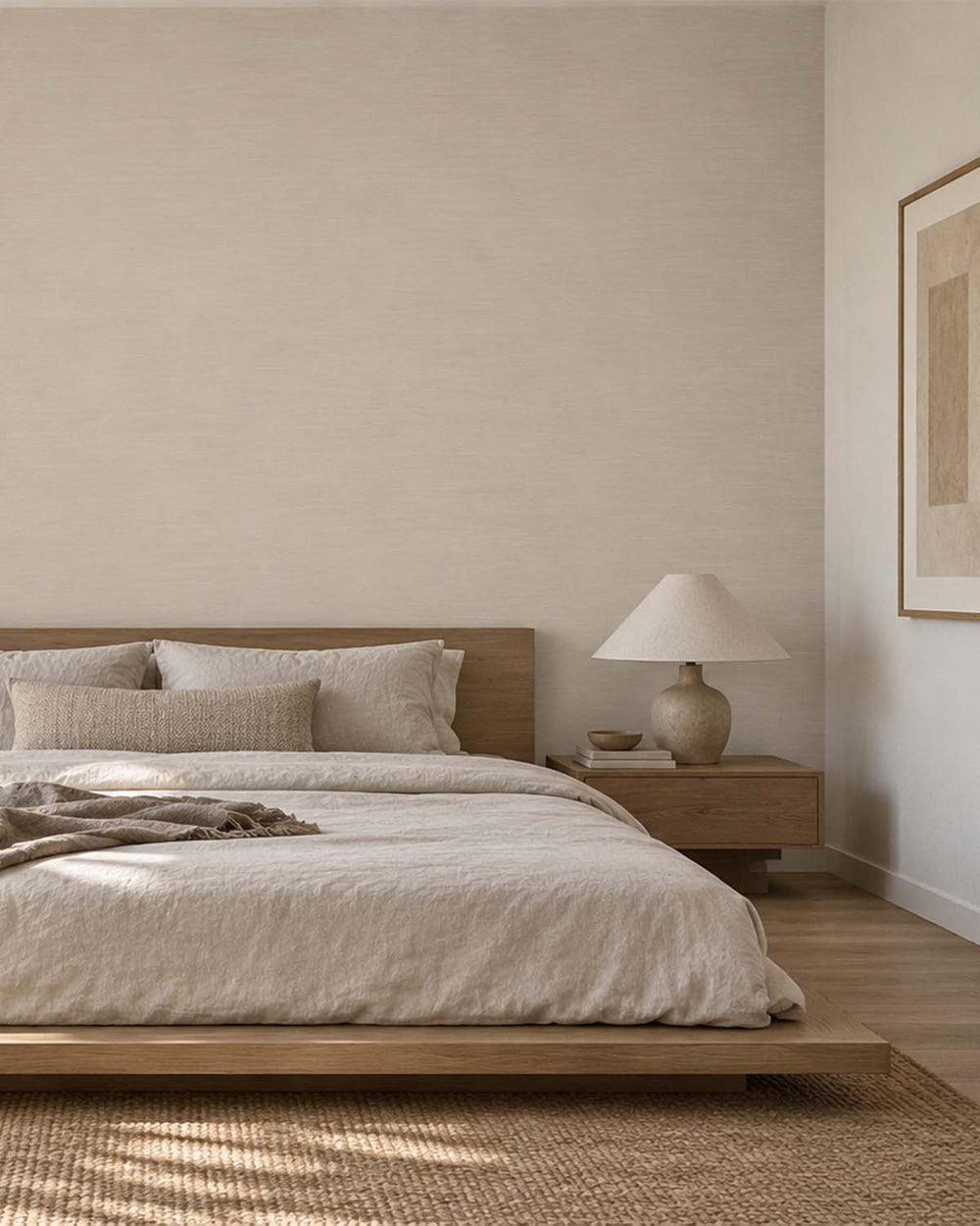 Raw Cashew Nut Linen-Look Textured  Wallpaper R10754