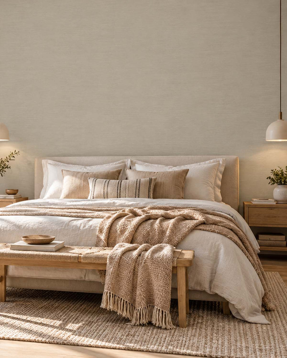 Pewter Patter Linen-Look Textured  Wallpaper R10755