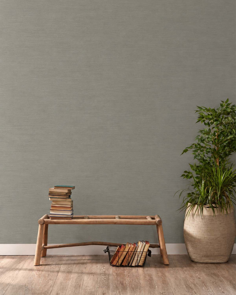 Grey Porcelain Linen-Look Textured  Wallpaper R10756