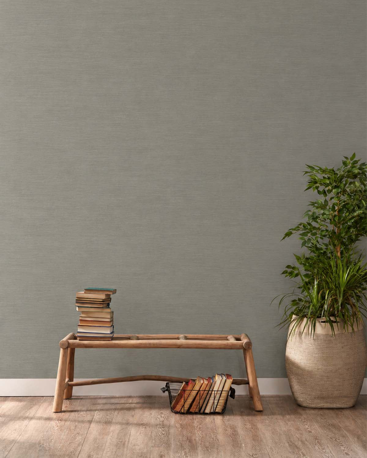 Grey Porcelain Linen-Look Textured  Wallpaper R10756