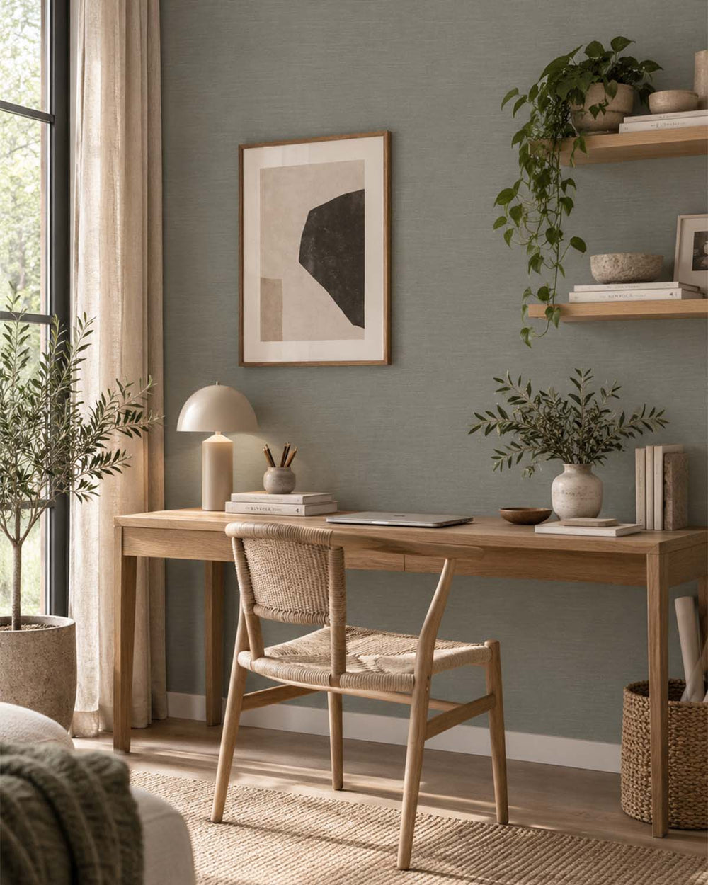 Grey Porcelain Linen-Look Textured  Wallpaper R10756
