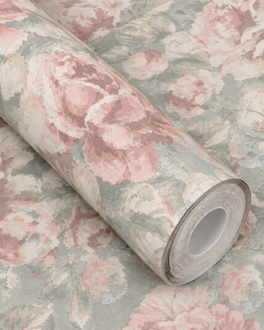 Grey Jade English Cottage Garden Floral Wallpaper R10759