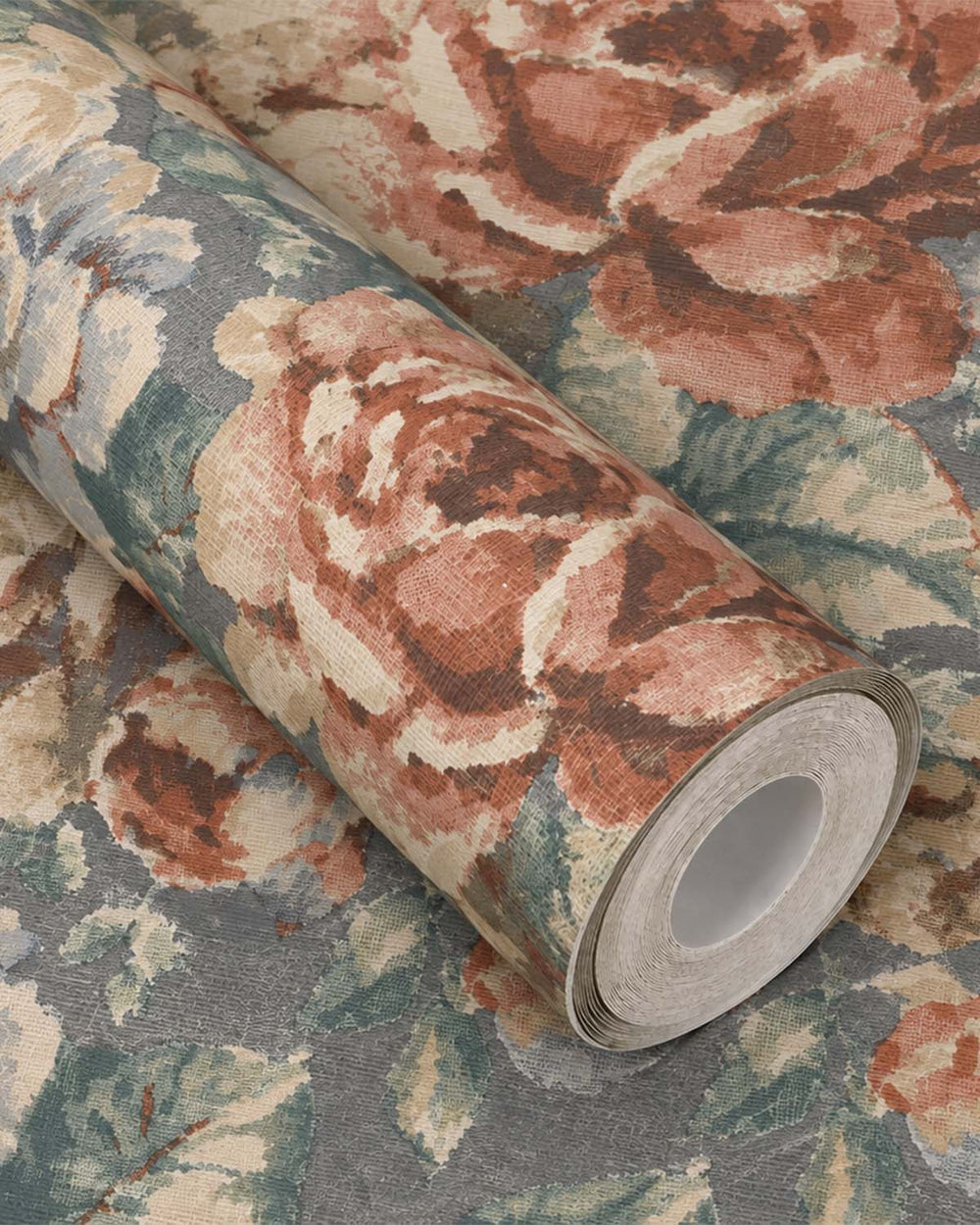 Dove Grey English Cottage Garden Floral Wallpaper R10761