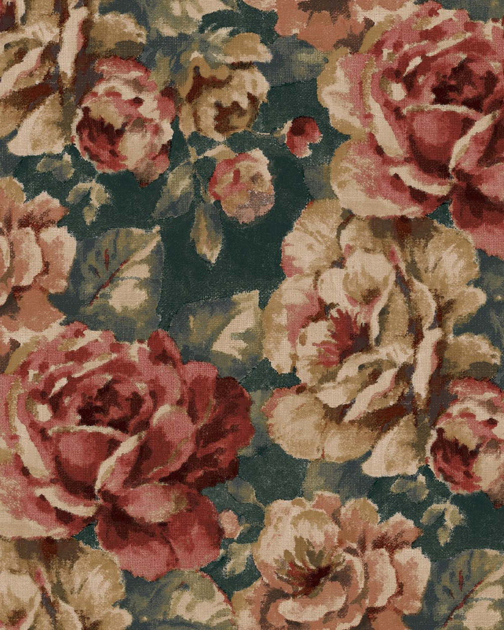 Cardin Green English Cottage Garden Floral Wallpaper R10762