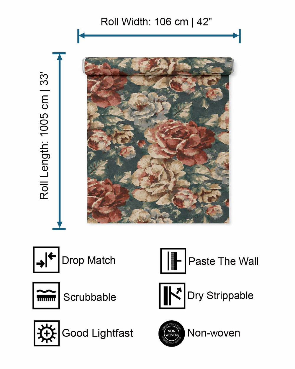 Cardin Green English Cottage Garden Floral Wallpaper R10762