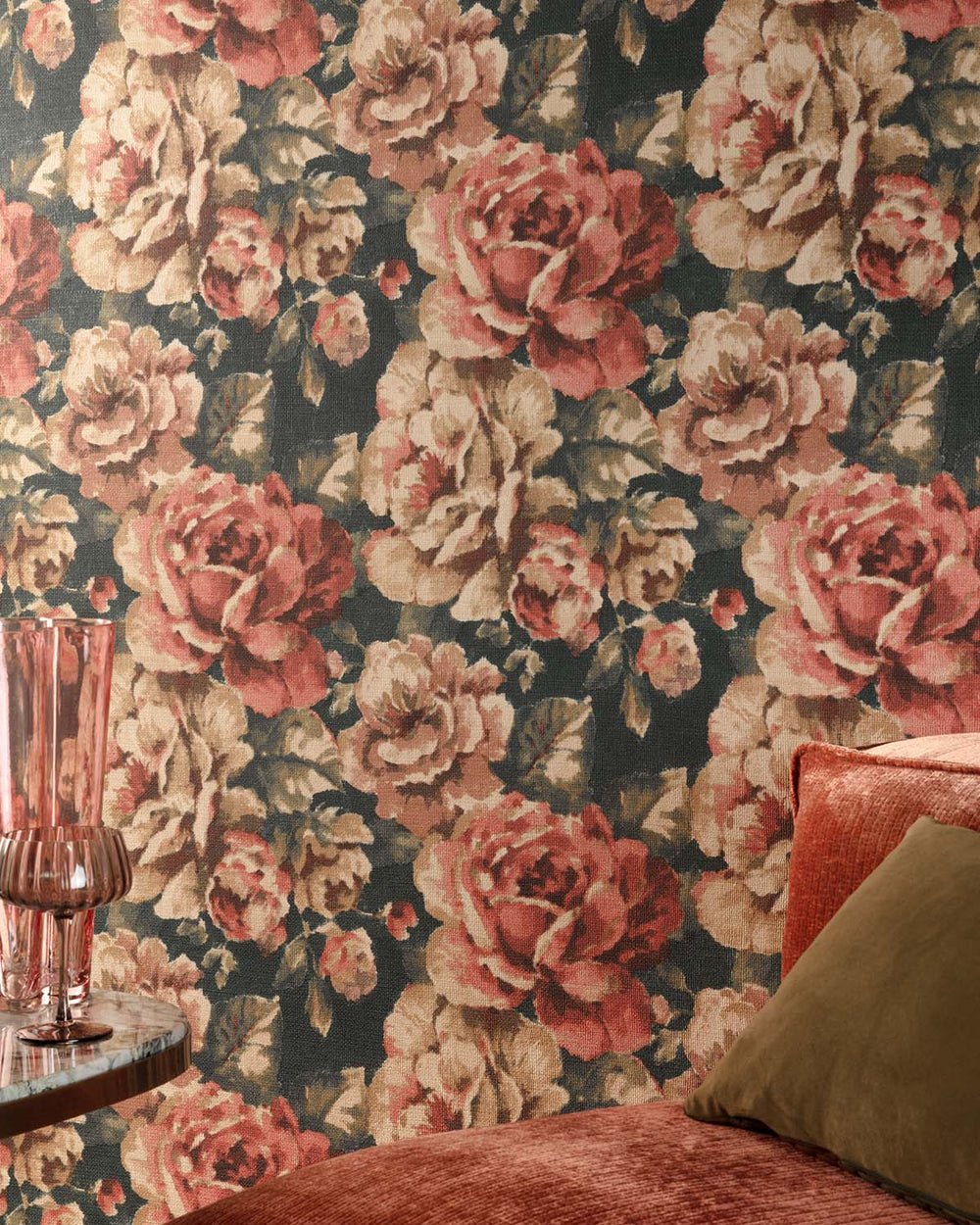 Cardin Green English Cottage Garden Floral Wallpaper R10762