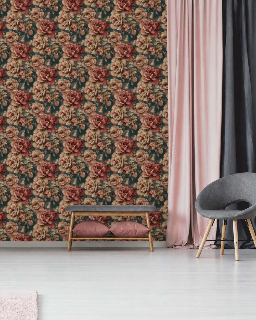 Cardin Green English Cottage Garden Floral Wallpaper R10762