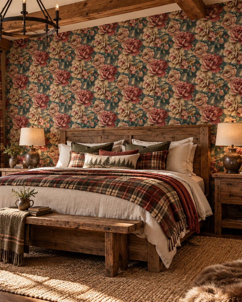 Cardin Green English Cottage Garden Floral Wallpaper R10762
