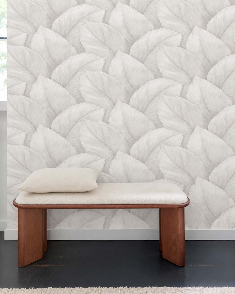 Grey Spell Overlapping Palm Leaf Wallpaper R10765