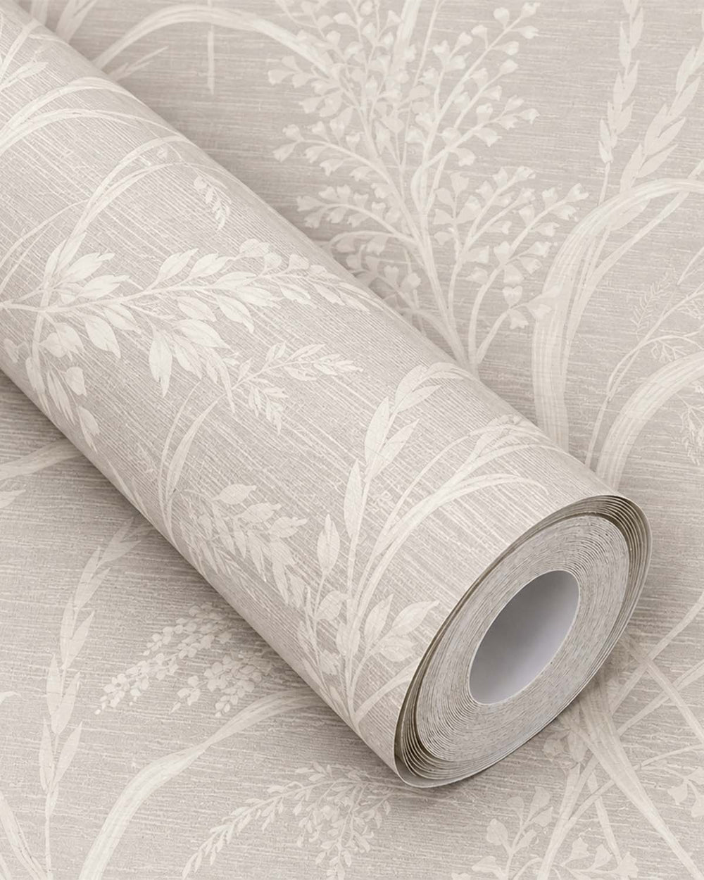 Sauvignon Grey Sprig Grasses Textured Wallpaper R10767