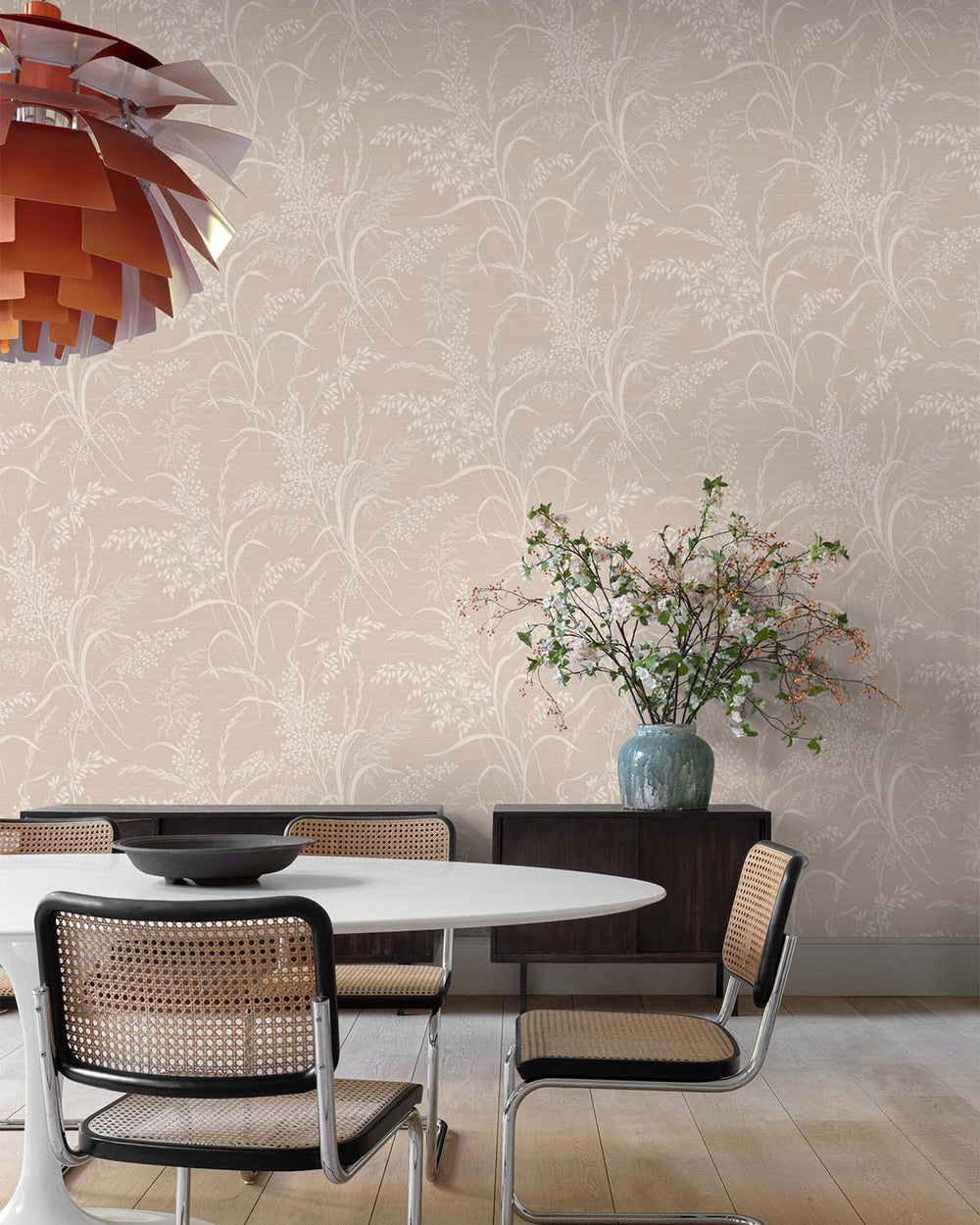 Parisian Cashmere Sprig Grasses Textured Wallpaper R10769