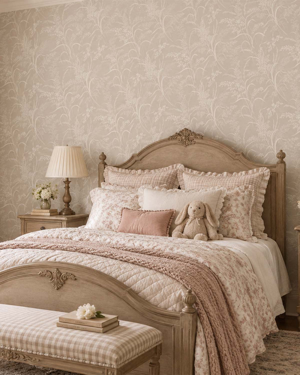 Parisian Cashmere Sprig Grasses Textured Wallpaper R10769