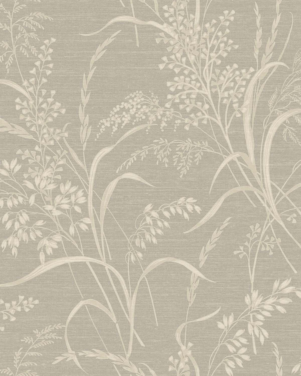 Feather Grey Sprig Grasses Textured Wallpaper R10770