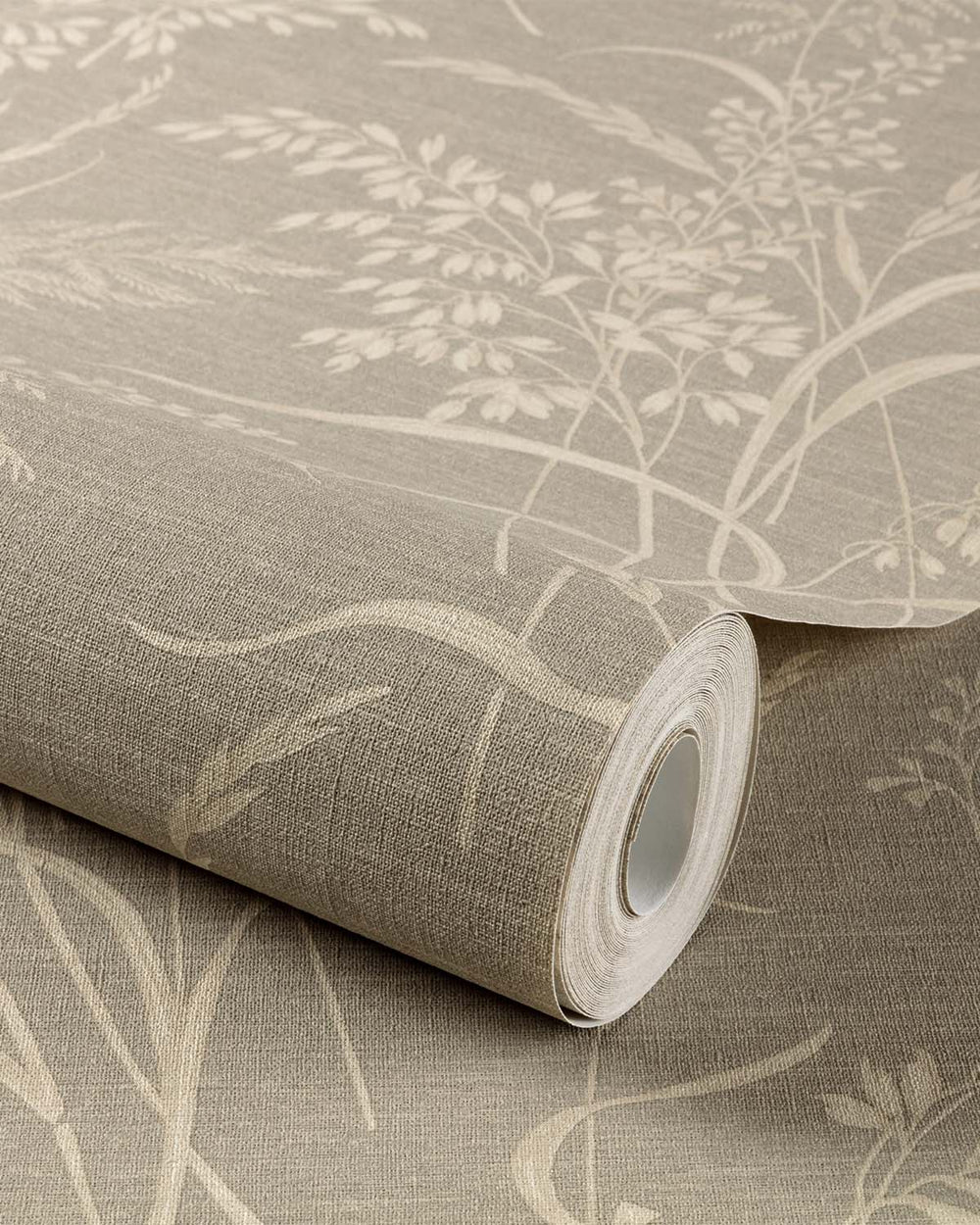 Feather Grey Sprig Grasses Textured Wallpaper R10770
