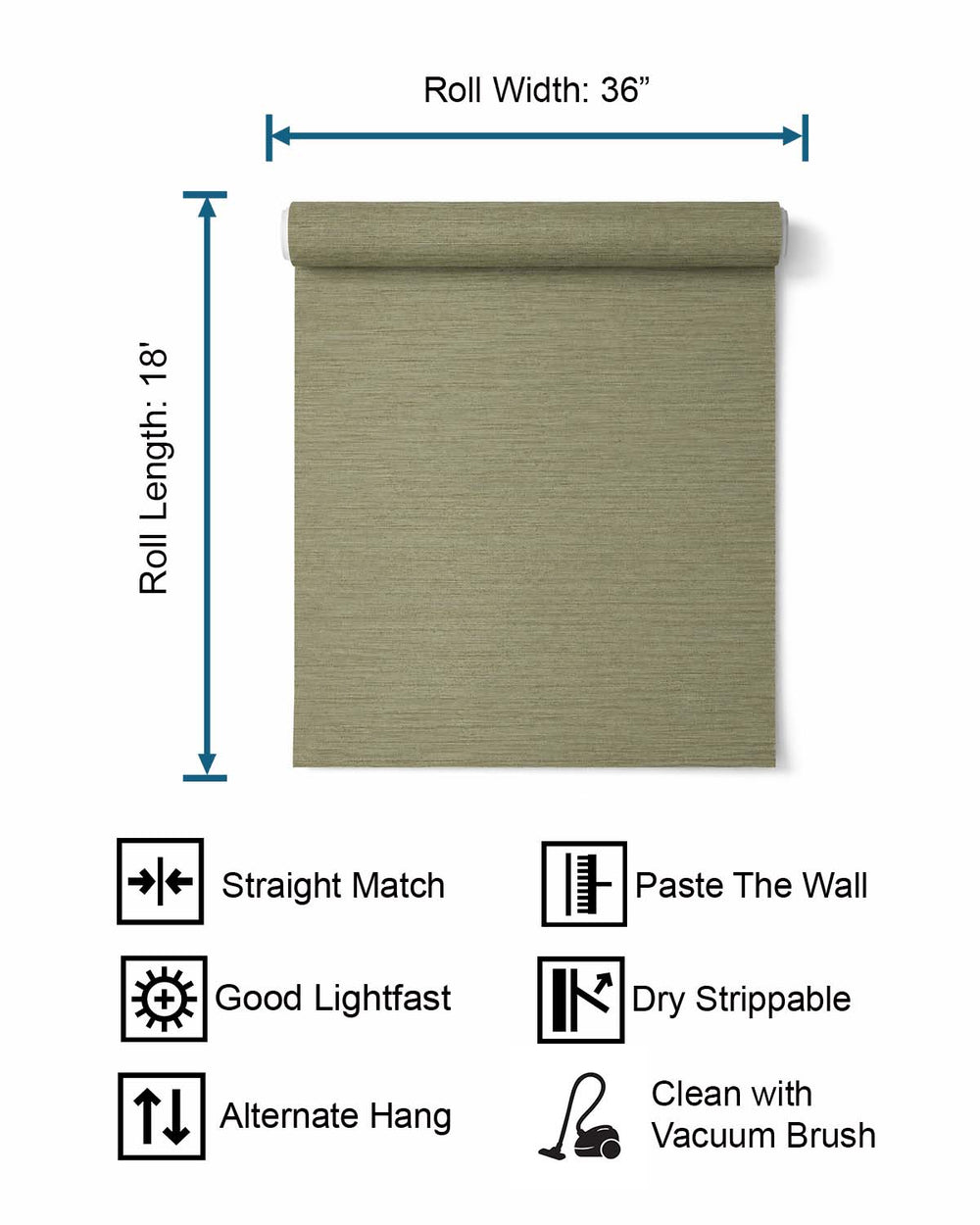 Abaca Pine Majestic Grasscloth Woven Wallpaper R1965