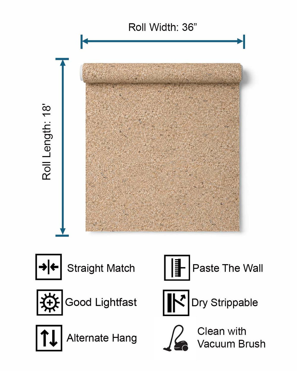Beige Sand Mica Wallpaper R2203