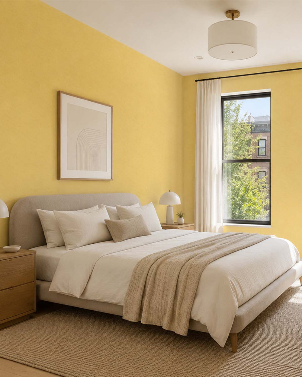 Plain Yellow Textured Wallpaper R2466