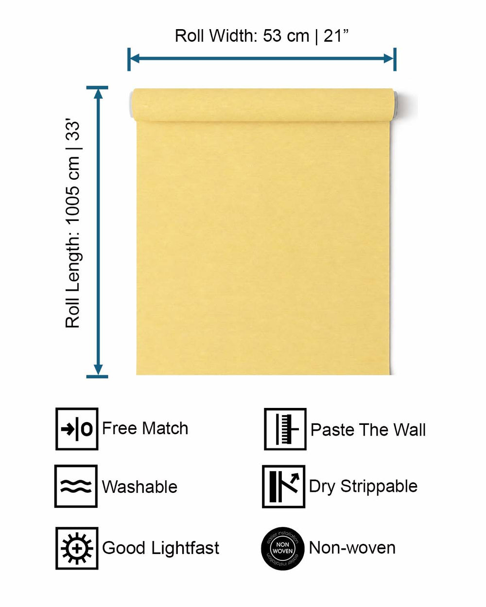 Plain Yellow Textured Wallpaper R2466