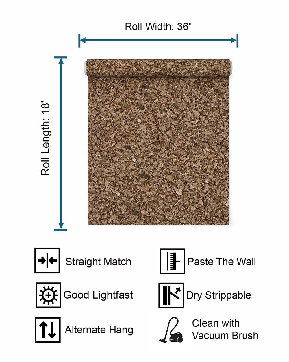 Metallic Mica Brown and Beige Rocky Road Wallpaper R4594