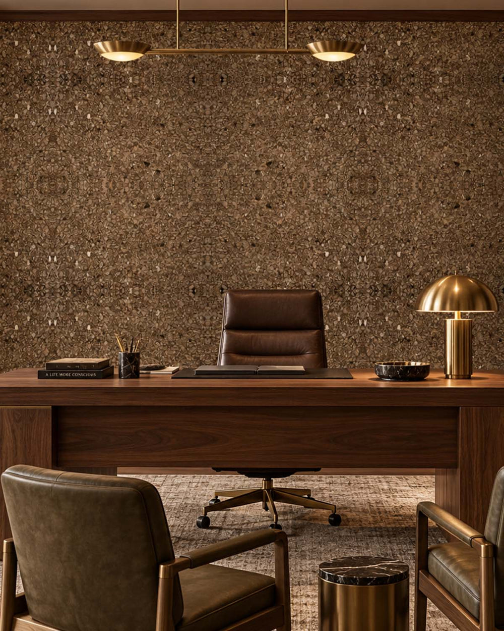 Metallic Mica Brown and Beige Rocky Road Wallpaper R4594