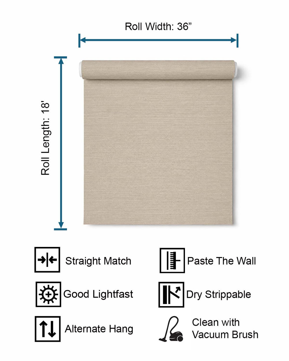 Natural Brown Woven Grasscloth Wallpaper R4632