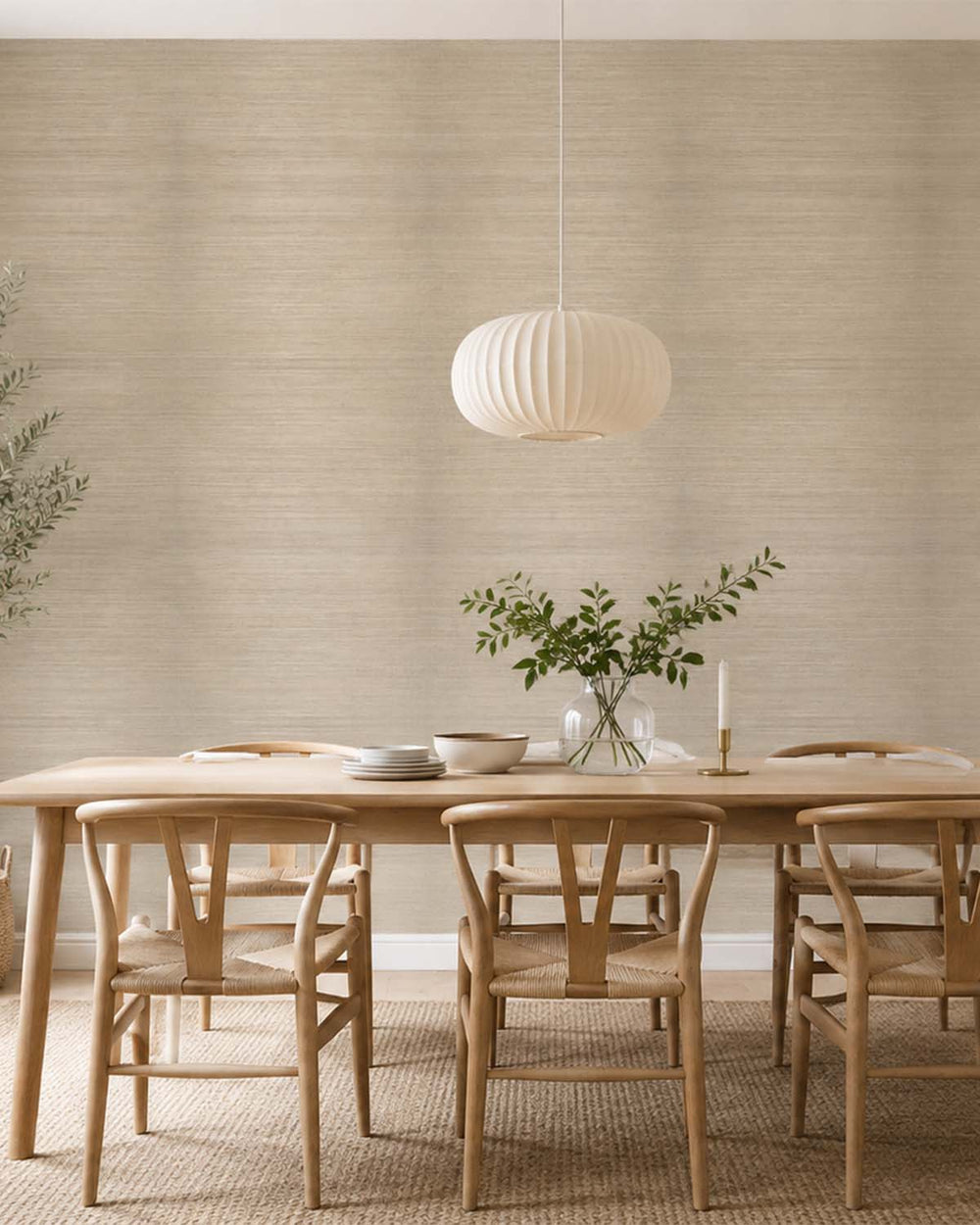 Natural Brown Woven Grasscloth Wallpaper R4632