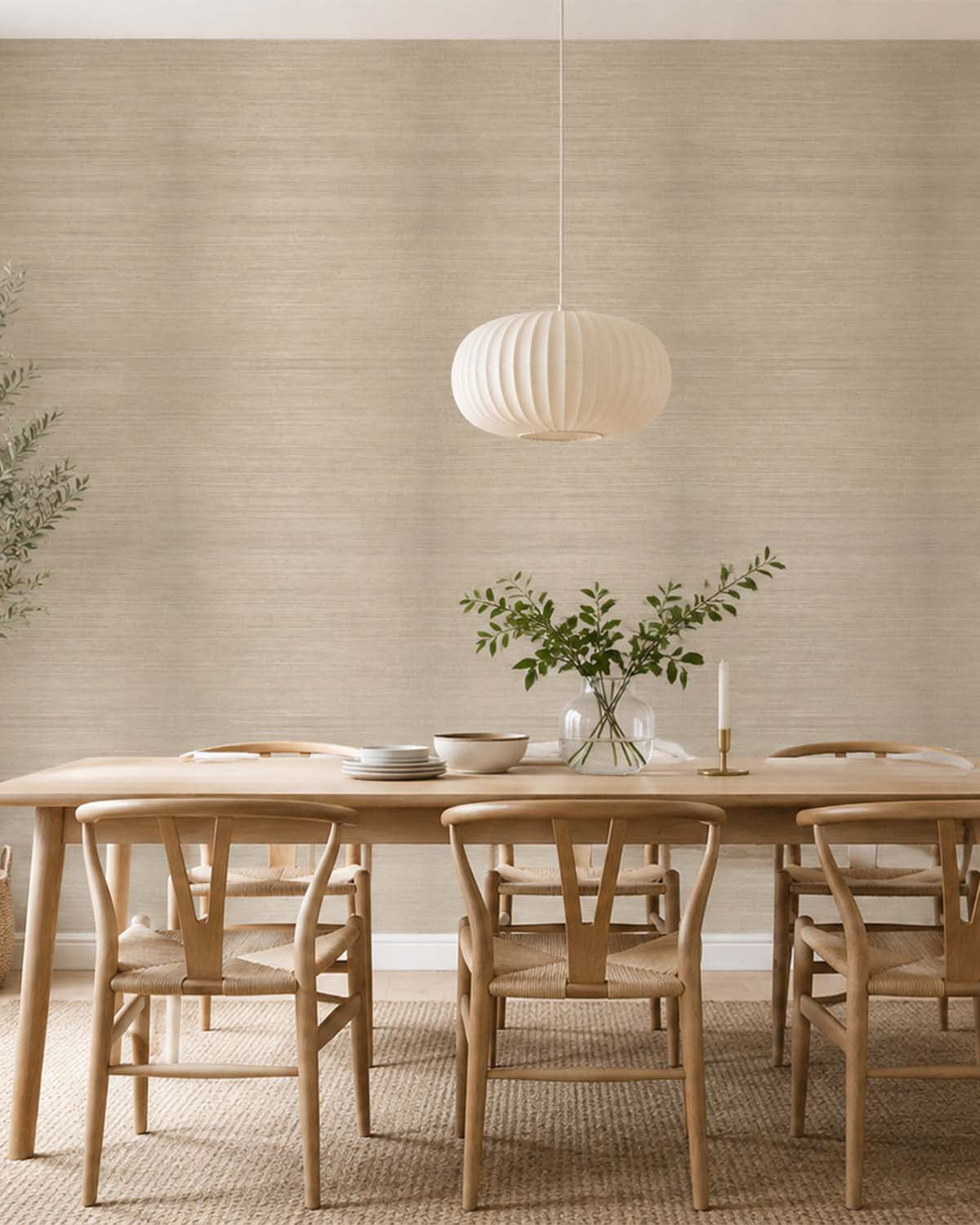 Natural Brown Woven Grasscloth Wallpaper R4632