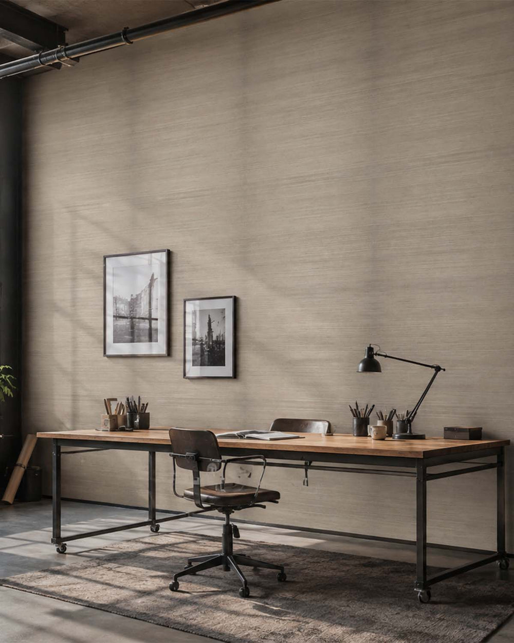 Fine Weave Beige and Brown Grasscloth Wallpaper R4637