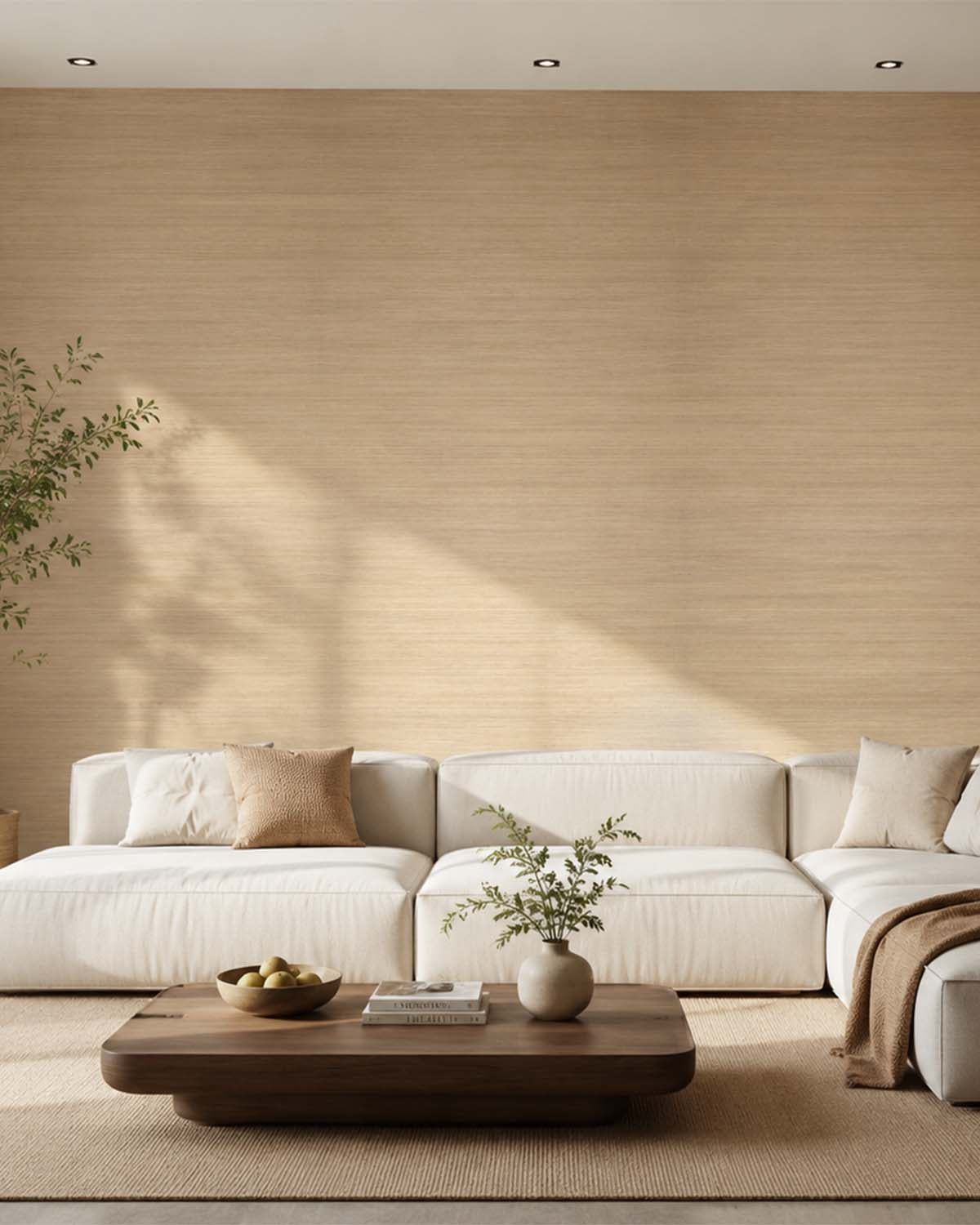 Fine Weave Beige and Brown Grasscloth Wallpaper R4637