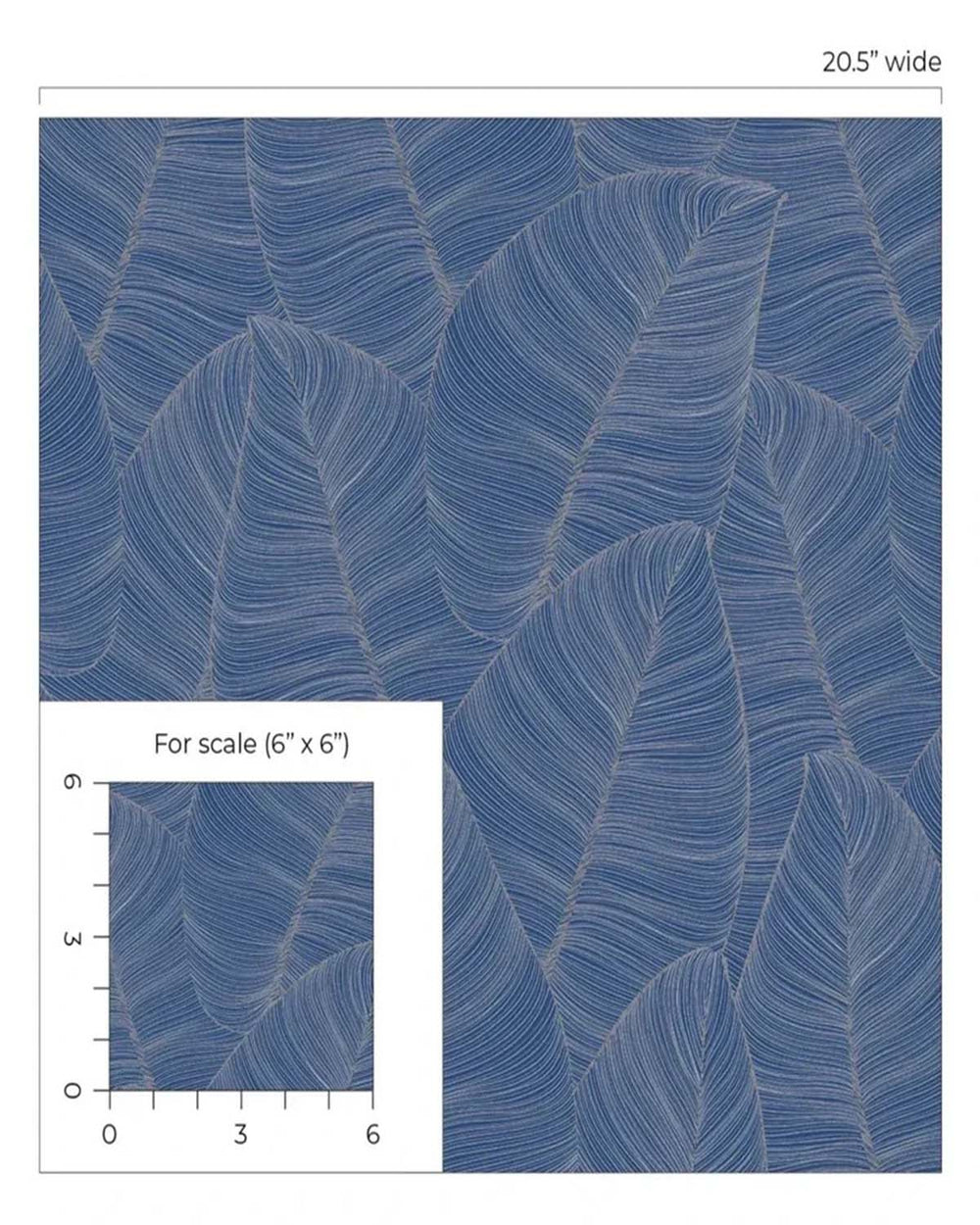 Blue Fine Line Leaves Abstract Wallpaper R6295
