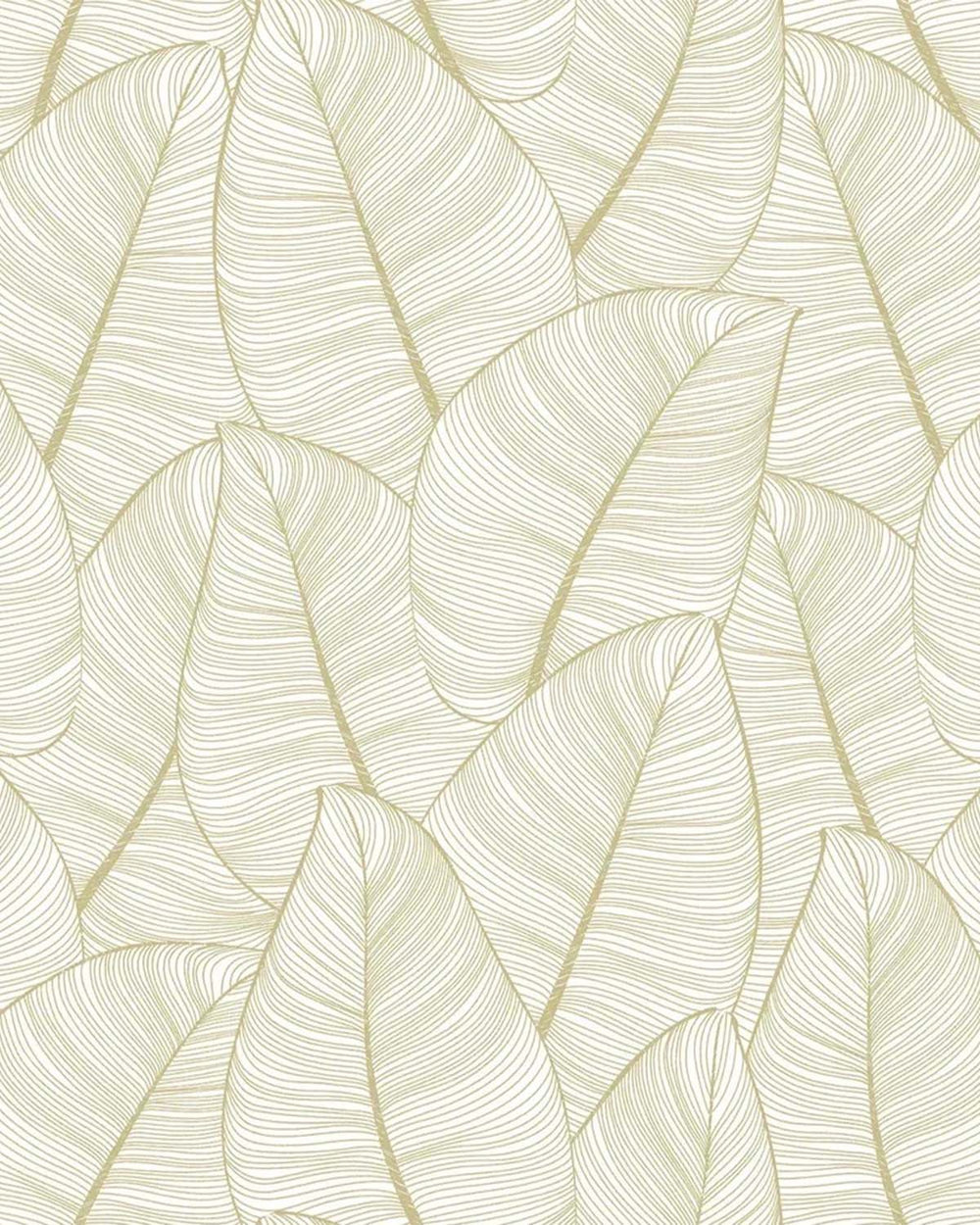 Gold Fine Line Leaves Wallpaper R6296