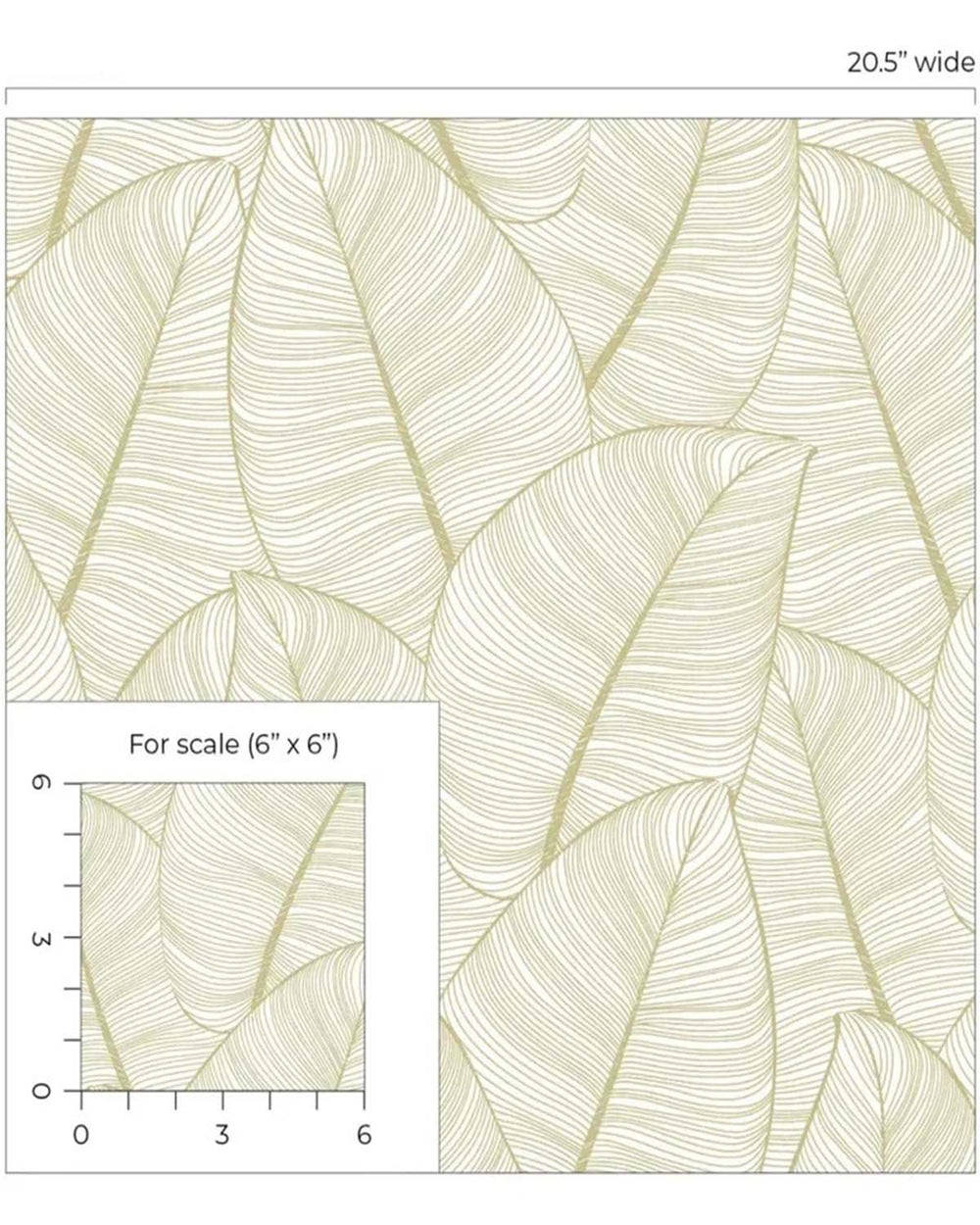 Gold Fine Line Leaves Wallpaper R6296