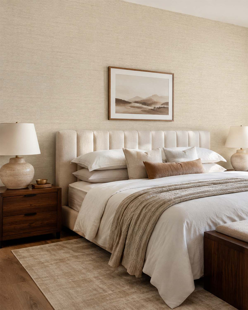 Jomon Light Natural Grasscloth Wallpaper R7901