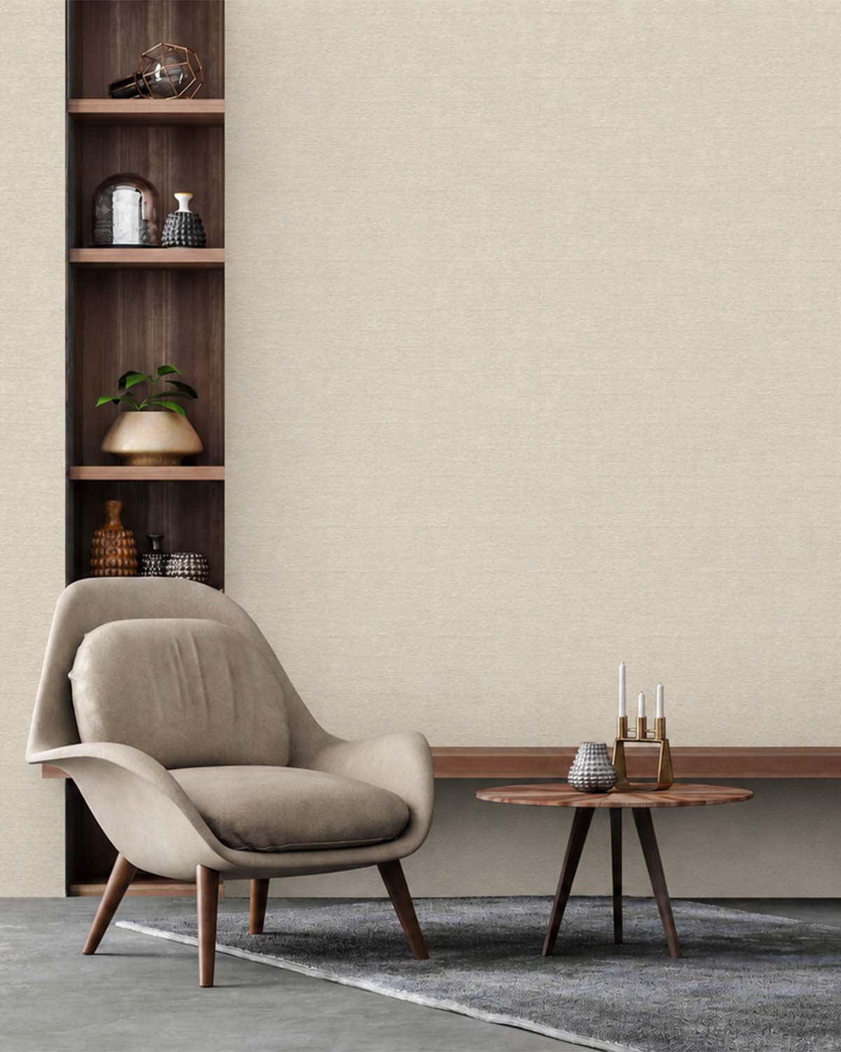 Jomon Light Grey Grasscloth Wallpaper R7903