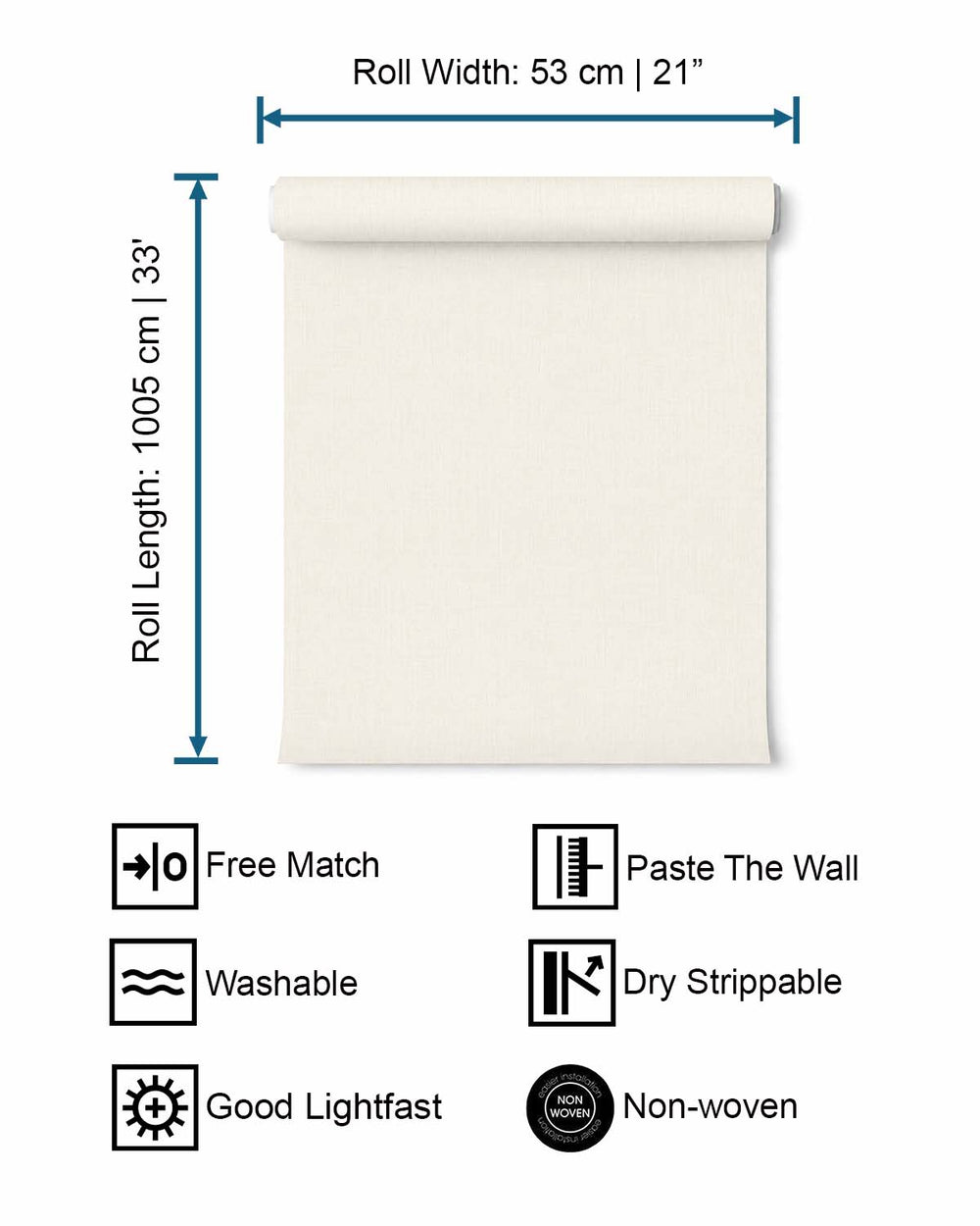 White Plain Textured Wallpaper R7938