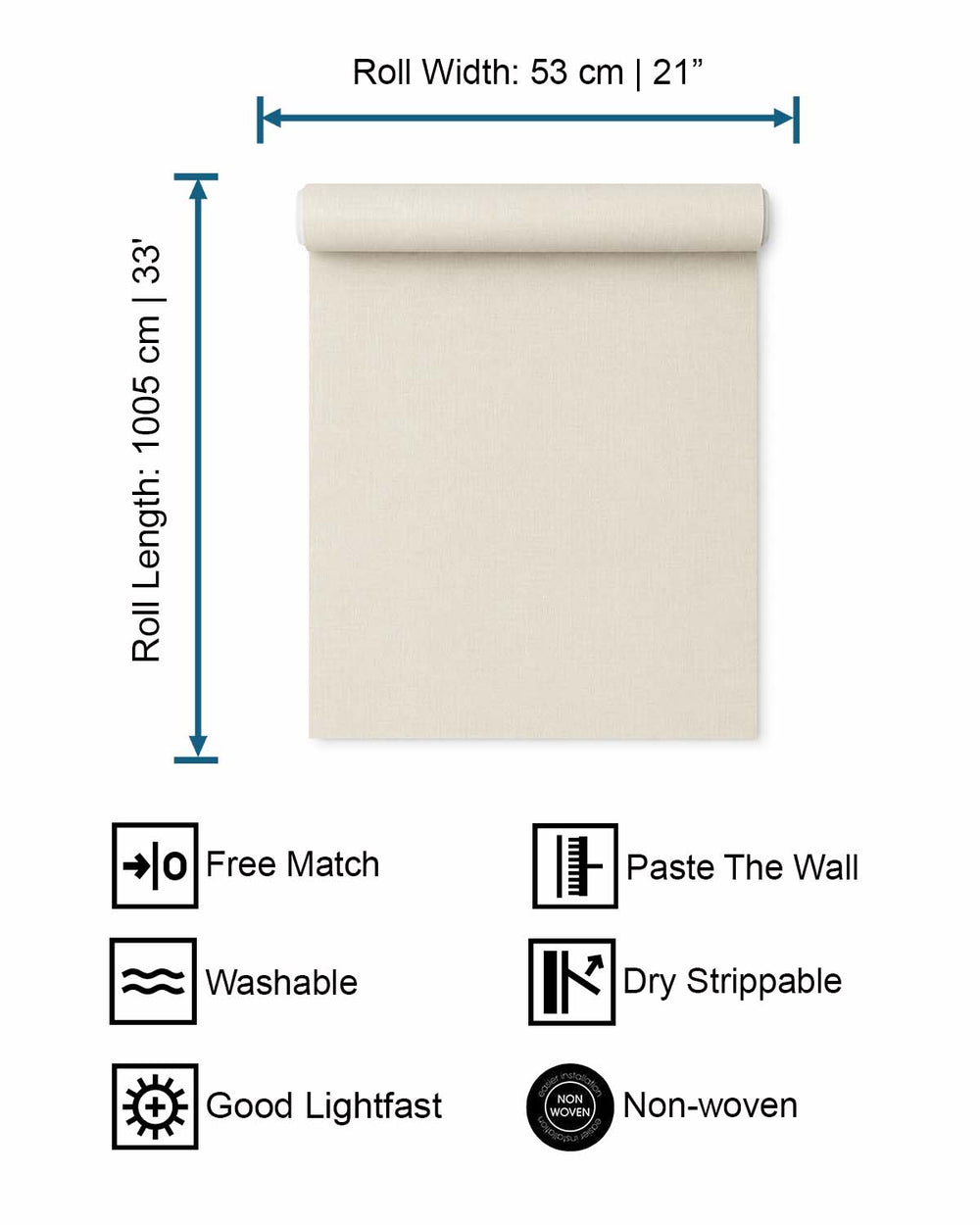 Beige Plain Textured Wallpaper R7939
