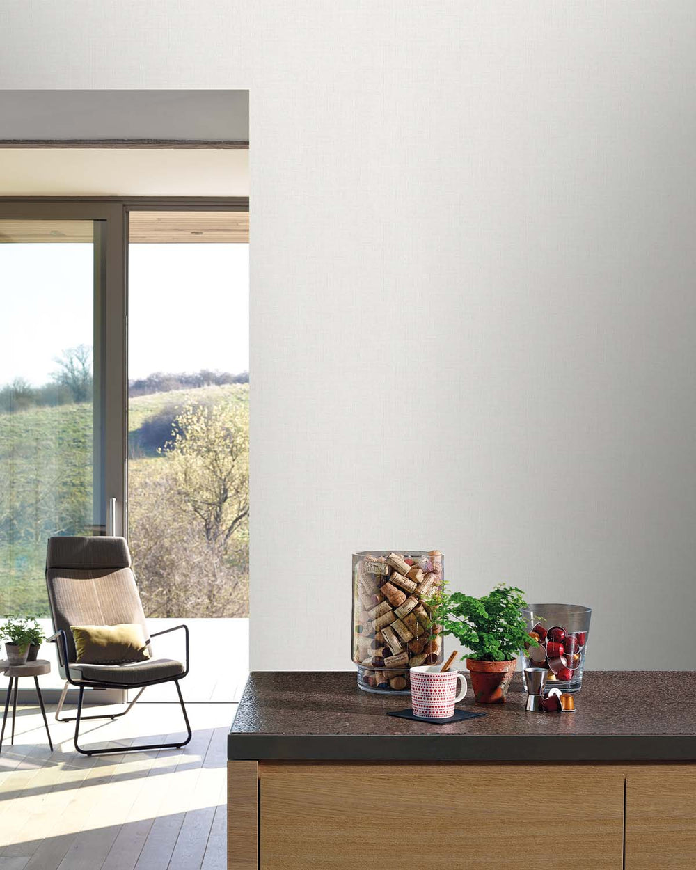 Grey Plain Textured Wallpaper R7943
