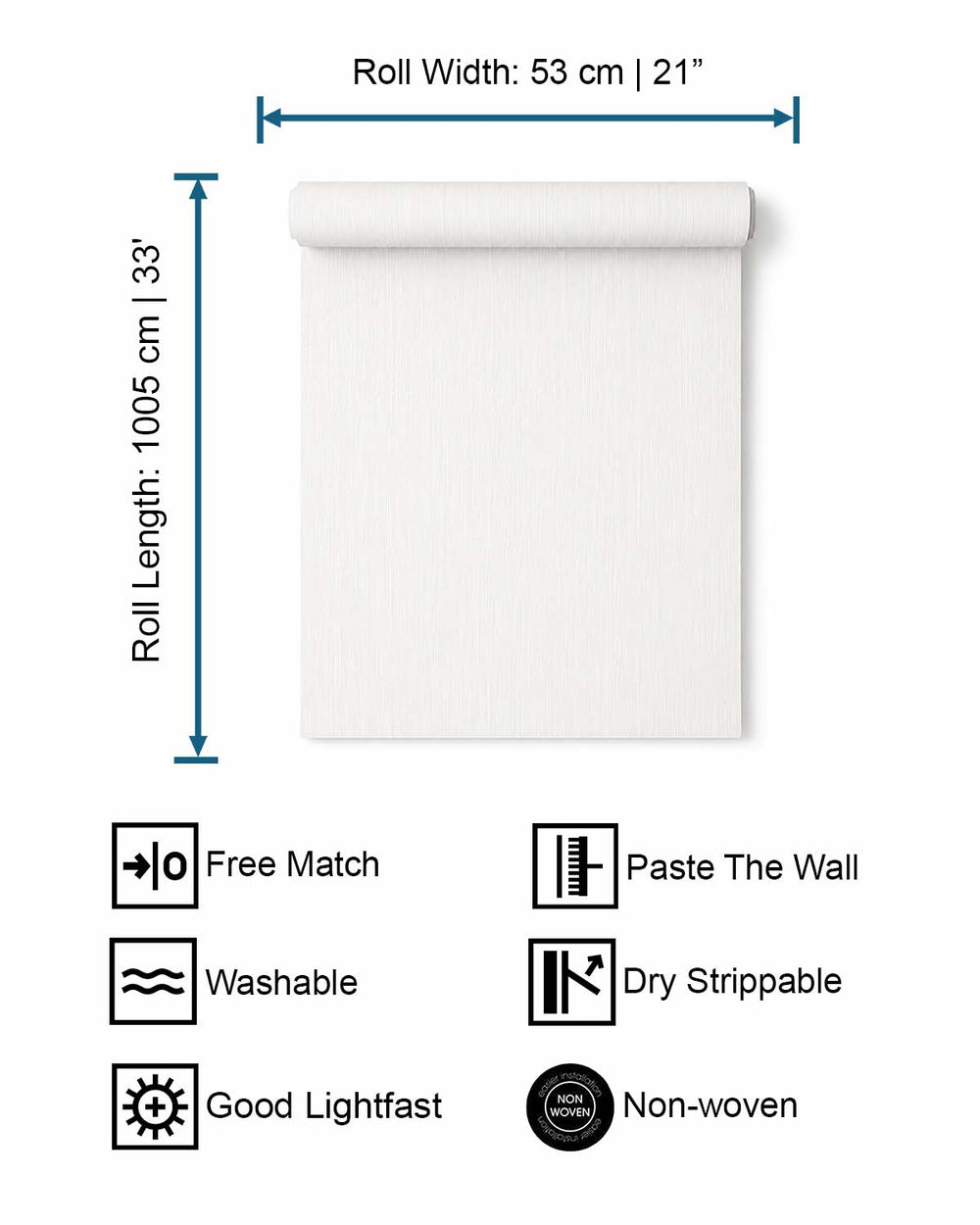 White Uni-Plain Textured Wallpaper R7984