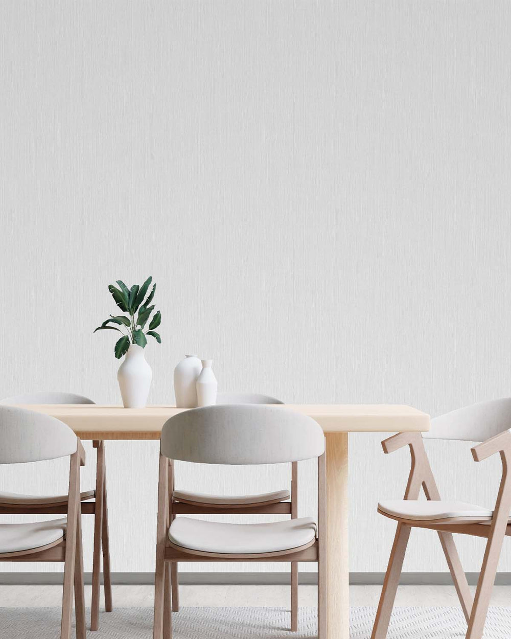 White Uni-Plain Textured Wallpaper R7984
