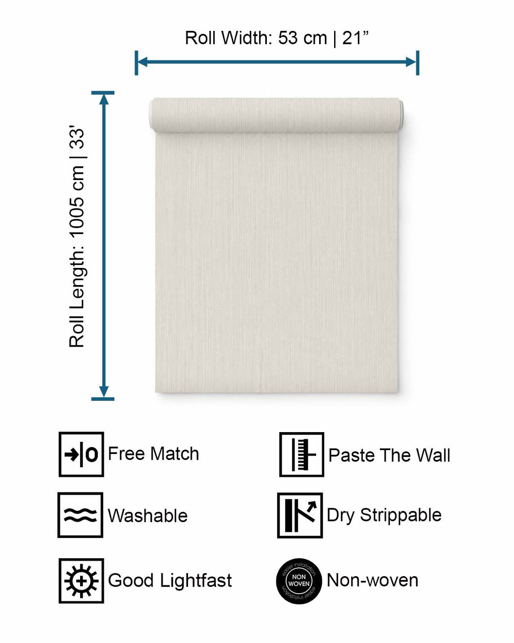 Beige Uni-Plain Textured Wallpaper R7987