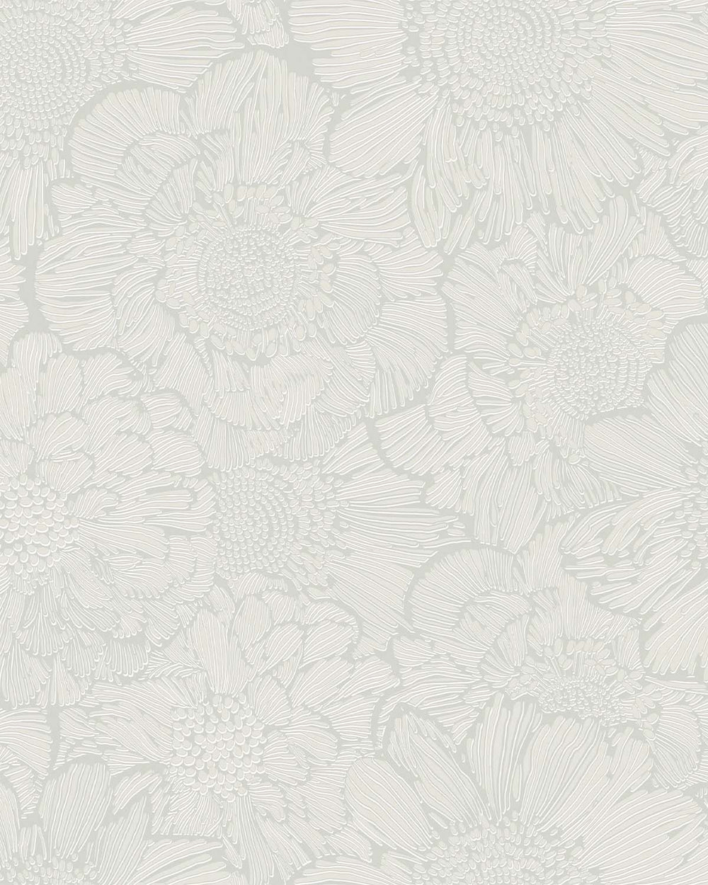 Beige Stylish Sketched Floral Wallpaper R8000