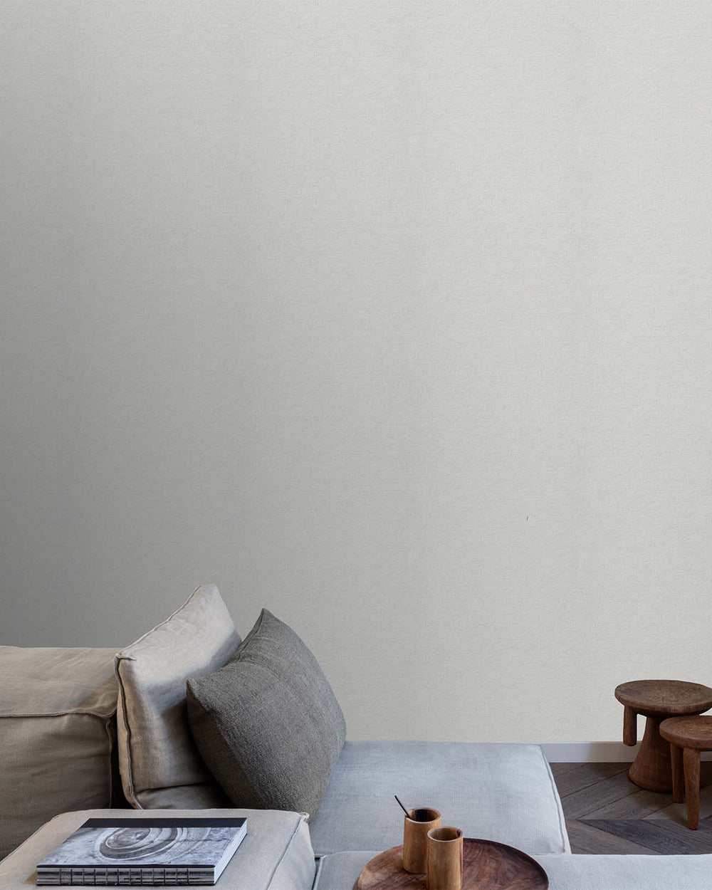 White Plain Textile Wallpaper R8009