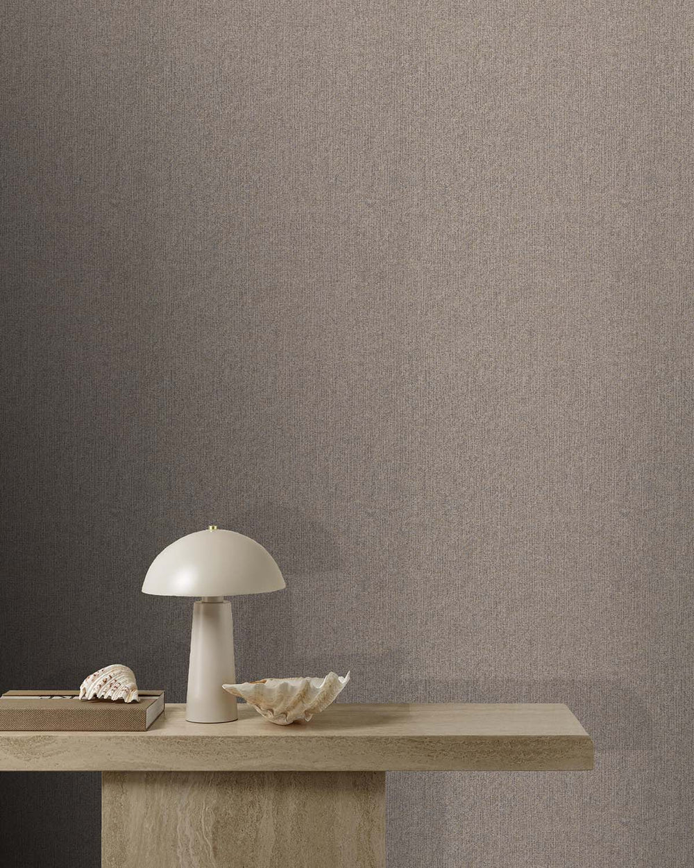 Taupe Plain Textile Wallpaper R8012