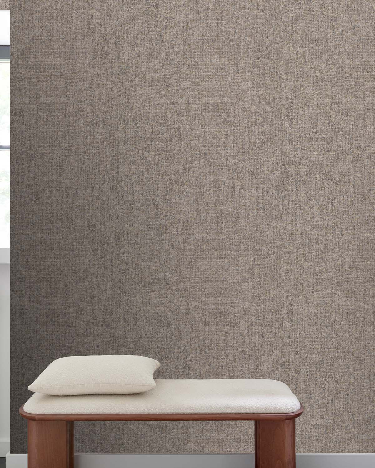 Taupe Plain Textile Wallpaper R8012