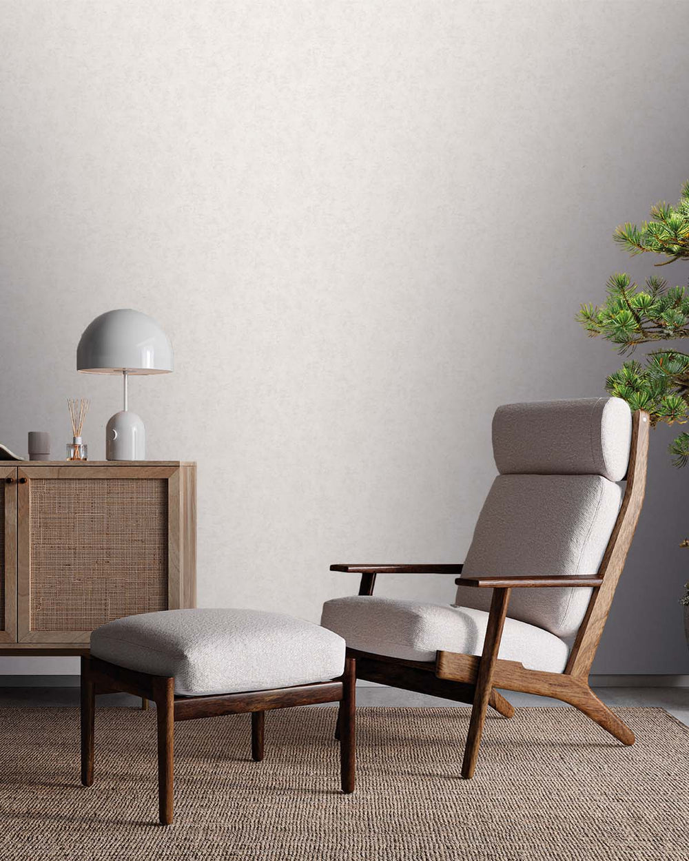 White Plain Cloudy Concrete Wallpaper R8061