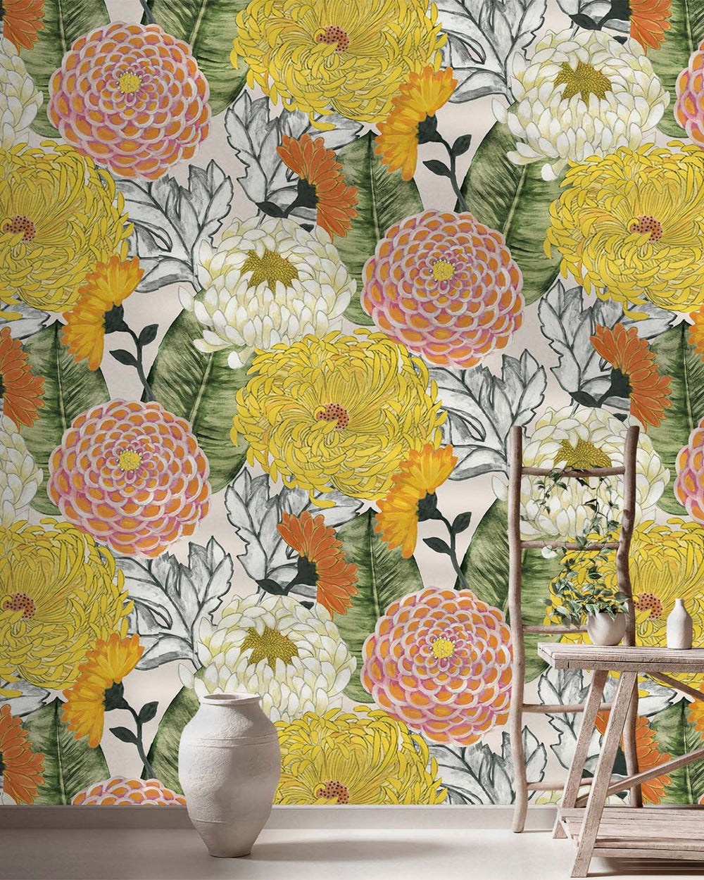Orange Bold Floral Blossoms R8125