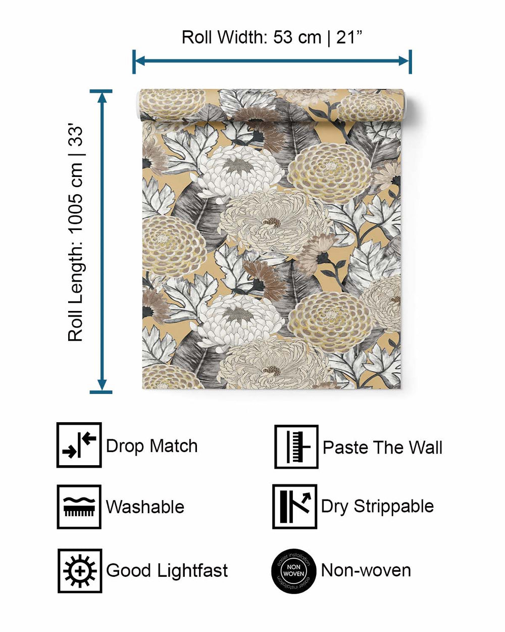 Sand Bold Floral Blossoms R8126